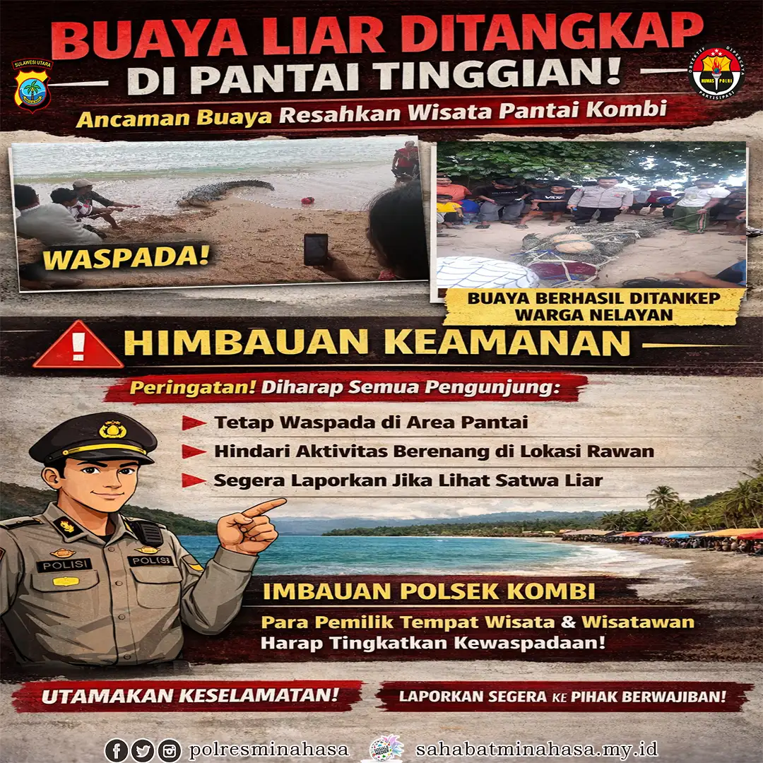 Buaya Liar Sempat Resahkan Wisata Pantai Kombi, Berhasil Ditangkap Warga Nelayan